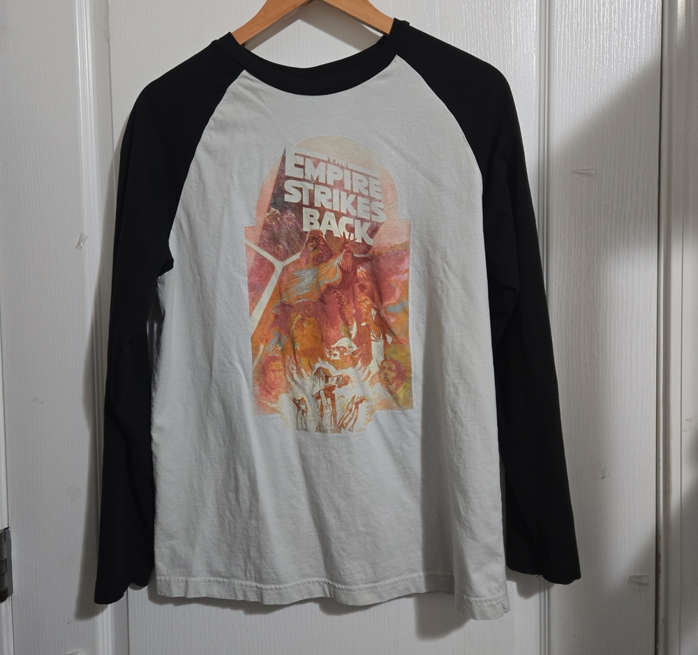Star Wars Black and White Raglan 'The Empire Strikes Back' Shirt Graphic Tee